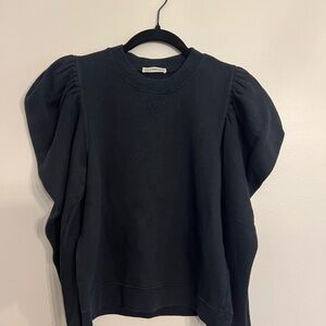 Ulla Johnson black puffy sleeve sweatshirt